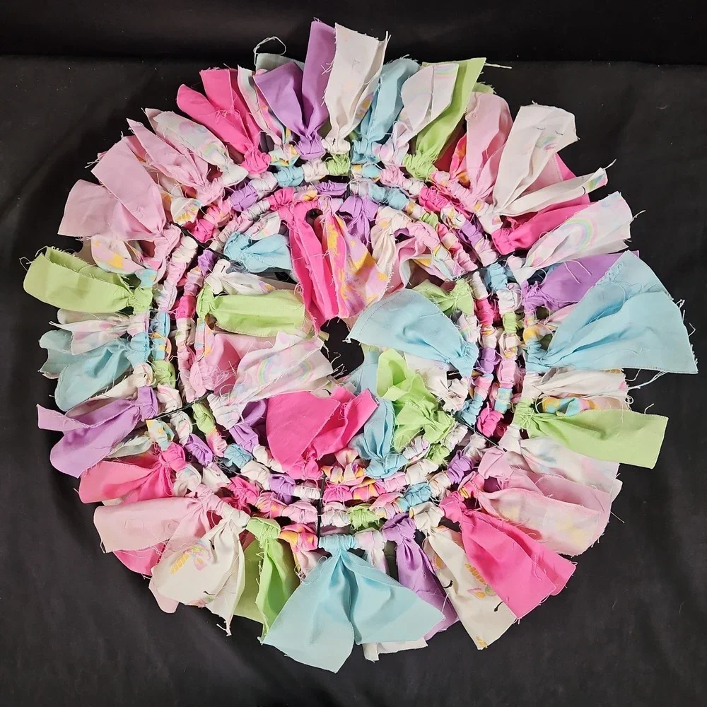 Handmade Unicorn Fabric Tied Wreath